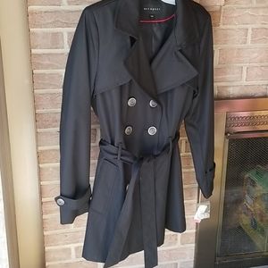 Black trench rain coat